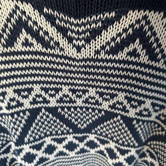 Wooden Ships Paola Buendia Women's Navy Geometric Knit Pullover Sweater S/M - Picture 5 of 6